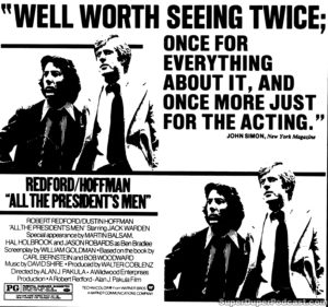 ALL THE PRESIDENT'S MEN- Newspaper ad. April 23, 1976.