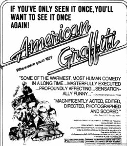 AMERICAN GRAFFITI- Newspaper ad. April 12, 1974.