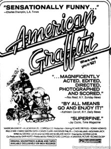 AMERICAN GRAFFITI- Newspaper ad. April 20, 1974.