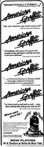 AMERICAN GRAFFITI- Newspaper ad. April 23, 1974.