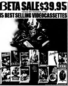 ALIEN/OMEN/SATURN 3/ NORMA RAE/MASH/THEFOG/THEMUPPET MOVIE/SILVER STREAK/BUTCH CASSIDY AND THE SUNDANCE KID- Home video ad. April 12, 1981.