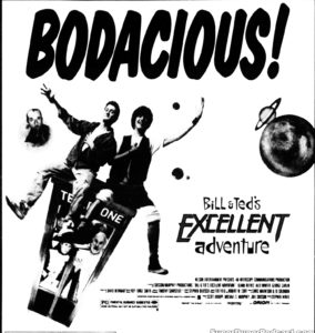 BILL & TED'S EXCELLENT ADVENTURE- Newspaper ad. APRIL 2, 1989.