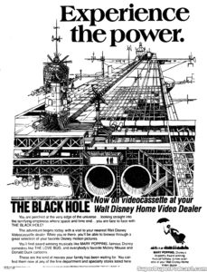 THE BLACK HOLE- Home video ad. April 26, 1981.