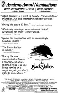THE BLACK STALLION- Newspaper ad. April 10, 1980.