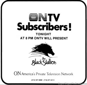 THE BLACK STALLION- ON TV television guide ad. April 4, 1980.