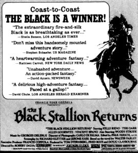 THE BLACK STALLION RETURNS- Newspaper ad. April 11, 1983.