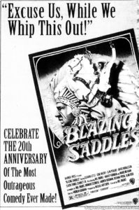 BLAZING SADDLES- Newspaper ad. April 16, 1993.