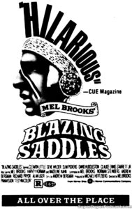 BLAZING SADDLES- Newspaper ad. April 19, 1976.