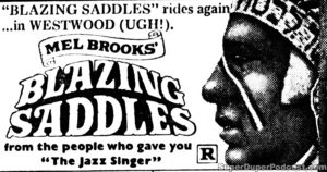 BLAZING SADDLES- Newspaper ad. April 25, 1974.