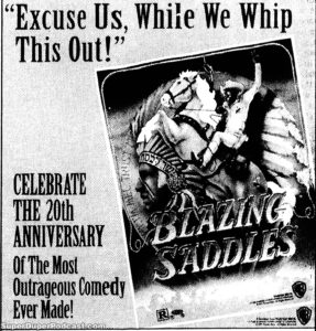 BLAZING SADDLES- Newspaper ad. April 26, 1993.