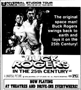 BUCK ROGERS IN THE 25TH CENTURY- Newspaper ad. April 1, 1979.