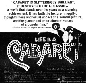 CABARET- Newspaper ad. April 28, 1972.