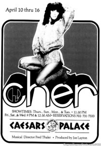 CHER- Newspaper ad. April 10, 1980.
