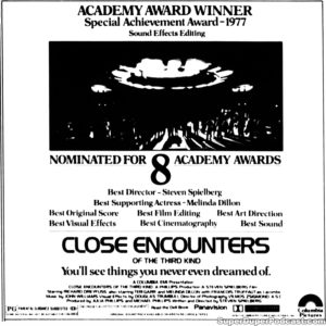 CLOSE ENCOUNTERS OF THE THIRD KIND- Newspaper ad. April 5, 1978.