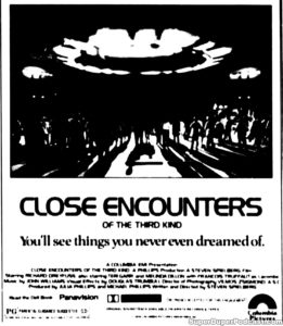 CLOSE ENCOUNTERS OF THE THIRD KIND- Newspaper ad. April 13, 1978.