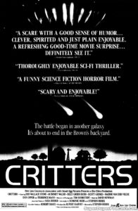 CRITTERS- Newspaper ad. April 25, 1986.