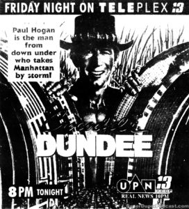 CROCODILE DUNDEE- KCOP television guide ad. April 28, 1995.