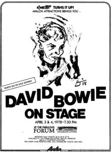 DAVID BOWIE- Newspaper ad. April 3, 1978.