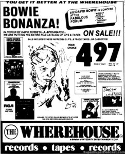 DAVID BOWIE- Newspaper ad. April 5, 1978.