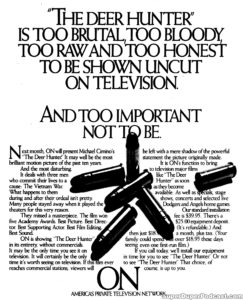 THE DEER HUNTER- ON-TV television guide ad. April 13, 1980.