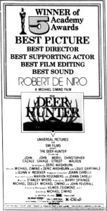 THE DEER HUNTER- Newspaper ad. April 25, 1979.