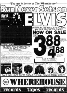 ELVIS PRESLEY- Newspaper ad. April 25, 1976.