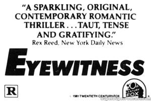EYEWITNESS- Newspaper ad. April 9, 1981.