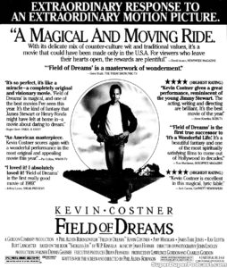 FIELD OF DREAMS- Newspaper ad. April 23, 1989.