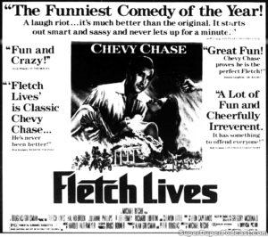 FLETCH LIVES- Newspaper ad. April 15, 1989.