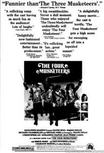 THE FOUR MUSKETEERS- Newspaper ad. April 19, 1975.