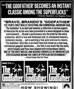 THE GODFATHER- Newspaper ad. April 4, 1972.