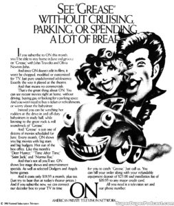 GREASE- ONTV television guide ad. April 27, 1980.