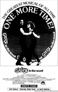 GREASE- Newspaper ad. April 4, 1978.