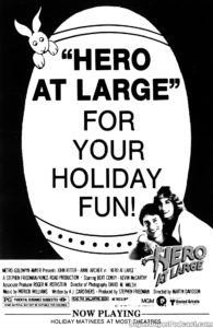 HERO AT LARGE- Newspaper ad. April 4, 1980.