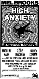 HIGH ANXIETY- Newspaper ad. April 6, 1978.