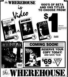 HOME VIDEO- Home video newspaper ad. April 28, 1986.