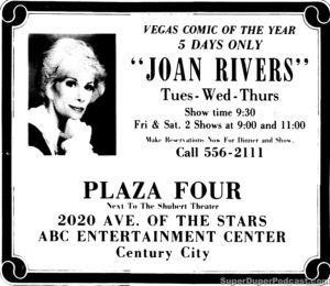 JOAN RIVERS- Newspaper ad. April 22, 1980.