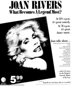 JOAN RIVERS- Newspaper ad. April 24, 1983.