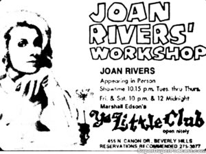 JOAN RIVERS- Newspaper ad. April 28, 1972.