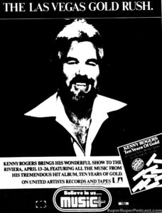 KENNY ROGERS- Newspaper ad. April 9, 1978.