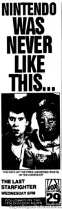 THE LAST STARFIGHTER- Television guide ad. April 24, 1991.