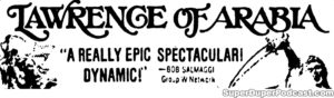 LAWRENCE OF ARABIA- Newspaper ad. April 26, 1971.