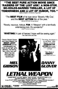 LETHAL WEAPON- Newspaper ad. April 26, 1987.