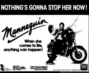 MANNEQUIN- Newspaper ad. APRIL 2, 1987.
