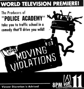 MOVING VIOLATIONS- Television guide ad. April 26, 1989.