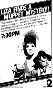 THE MUPPET SHOW/LIZA MINNELLI- CBS television guide ad. April 28, 1980.