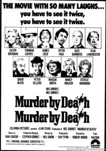 MURDER BY DEATH- Newspaper ad. April 26, 1977.