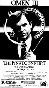 OMEN III- THE FINAL CONFLICT- Newspaper ad. April 24, 1981.