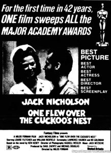 ONE FLEW OVER THE CUCKOO'S NEST- Newspaper ad. April 27, 1976.