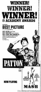PATTON/MASH- Newspaper ad. April 23, 1971.